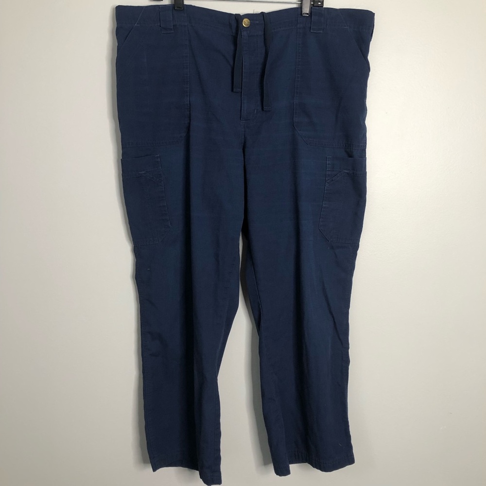 Carhartt C54108 Rip Stop Cargo Scrubs Pants Navy Blue Mens XXL